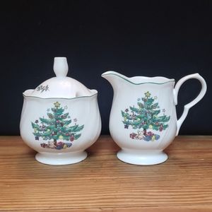 NIKKO Happy Holidays Sugar Bowl & Creamer Set